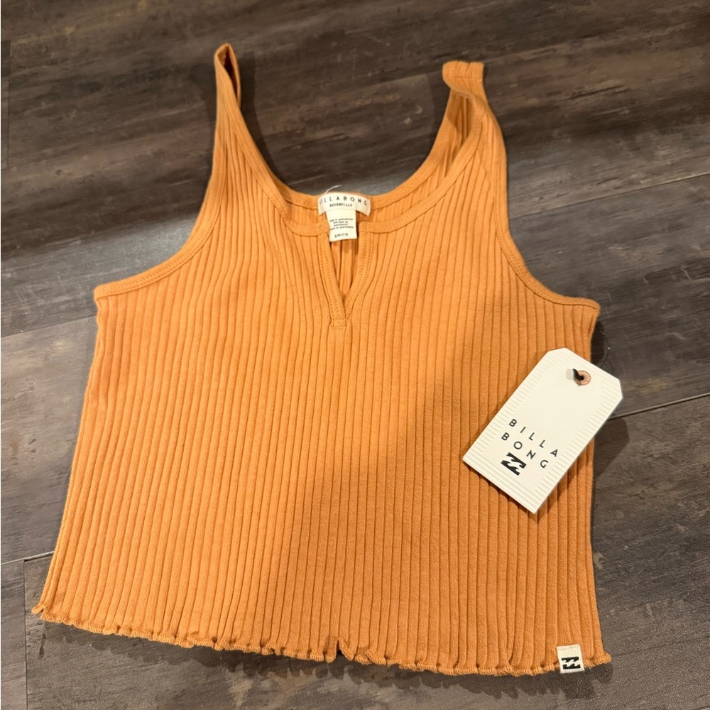 Billabong Women's Tan Ribbed Tank Top